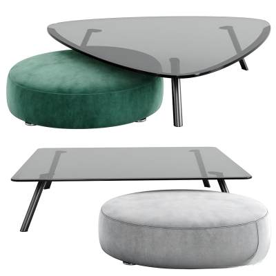 MINOTTI 现代玻璃茶几